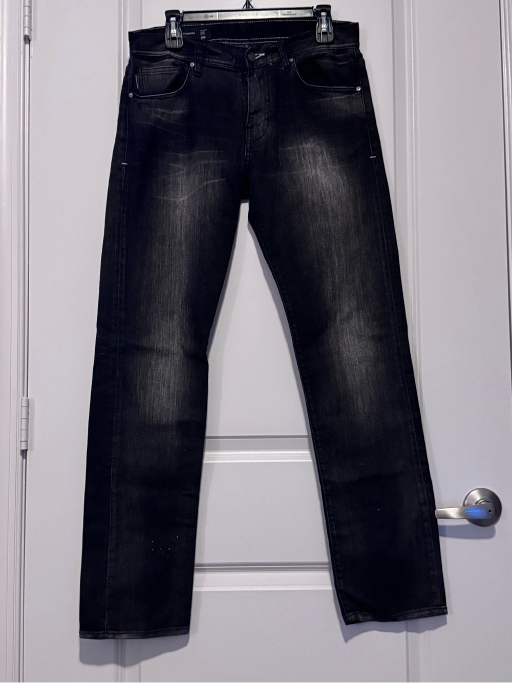 Armani Exchange Washed Black Straight Jeans